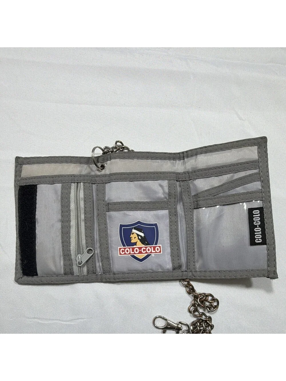 Original Colo-Colo Chile Soccer Club Trifold Wallet with Chain Hook Fan Wallet